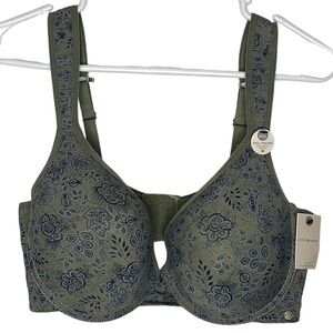 NWT Lucky Brand Olive Green Floral Lace Bra